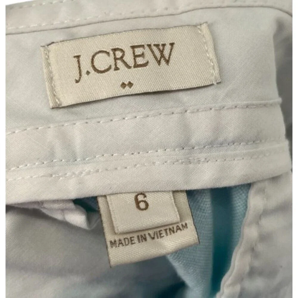 J Crew Broken-In Chino Shorts Sz 6 Women's Blue Green Cotton Preppy Coastal